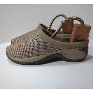 Merrell Women’s Size 7.5 Deep‎ Tan Mesh Encore Comfort Clogs Mules Slip On Shoes